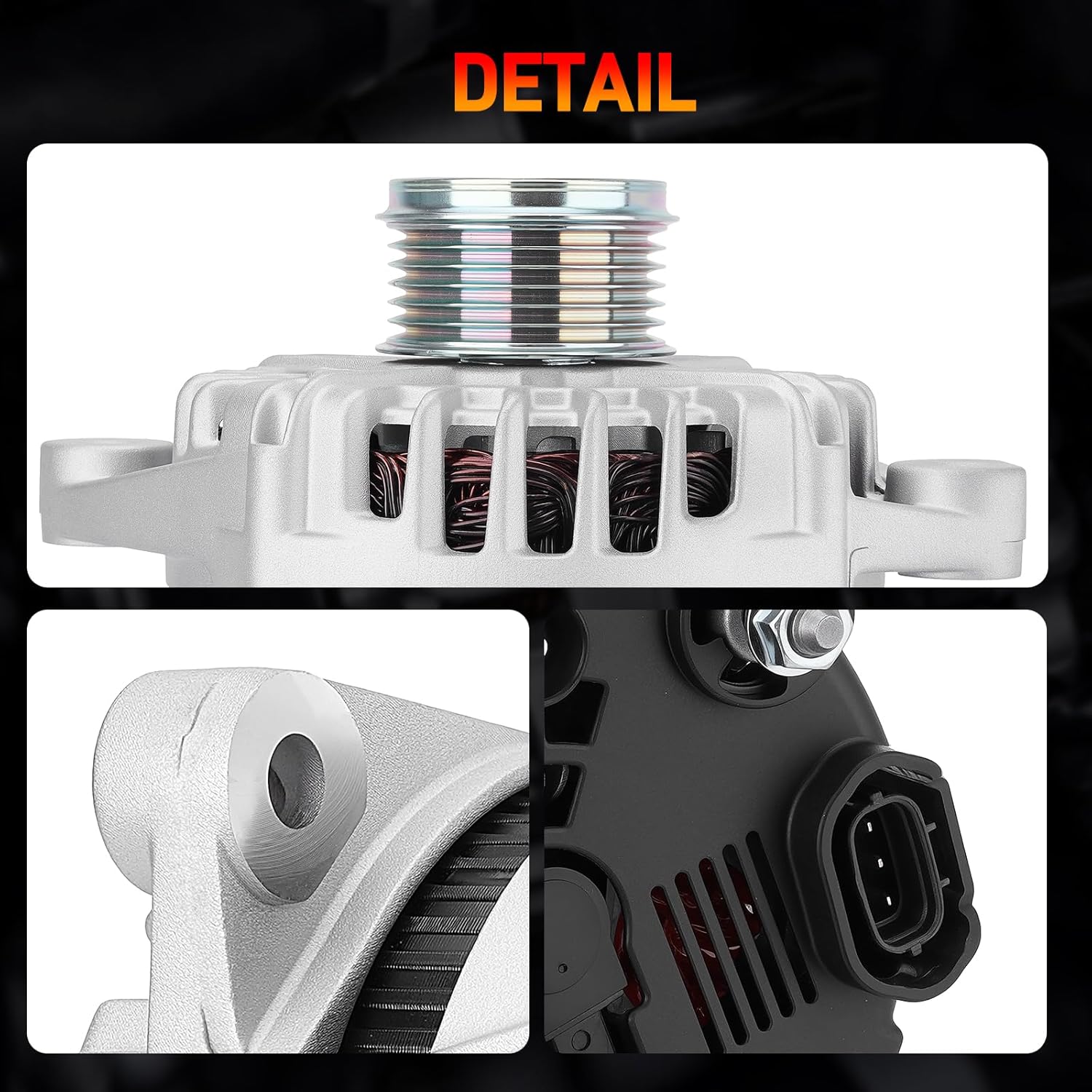 Alternator 12V 150A Compatible with Kia Optima 2014-2015 Sorento 2012-2014 Hyundai Sonata 2014 Santa Fe Sport 2013-2016 L4 2.0L 2.4L Replace# 37300-2G800 37300-2G850 37300-2G855 37300-2G950