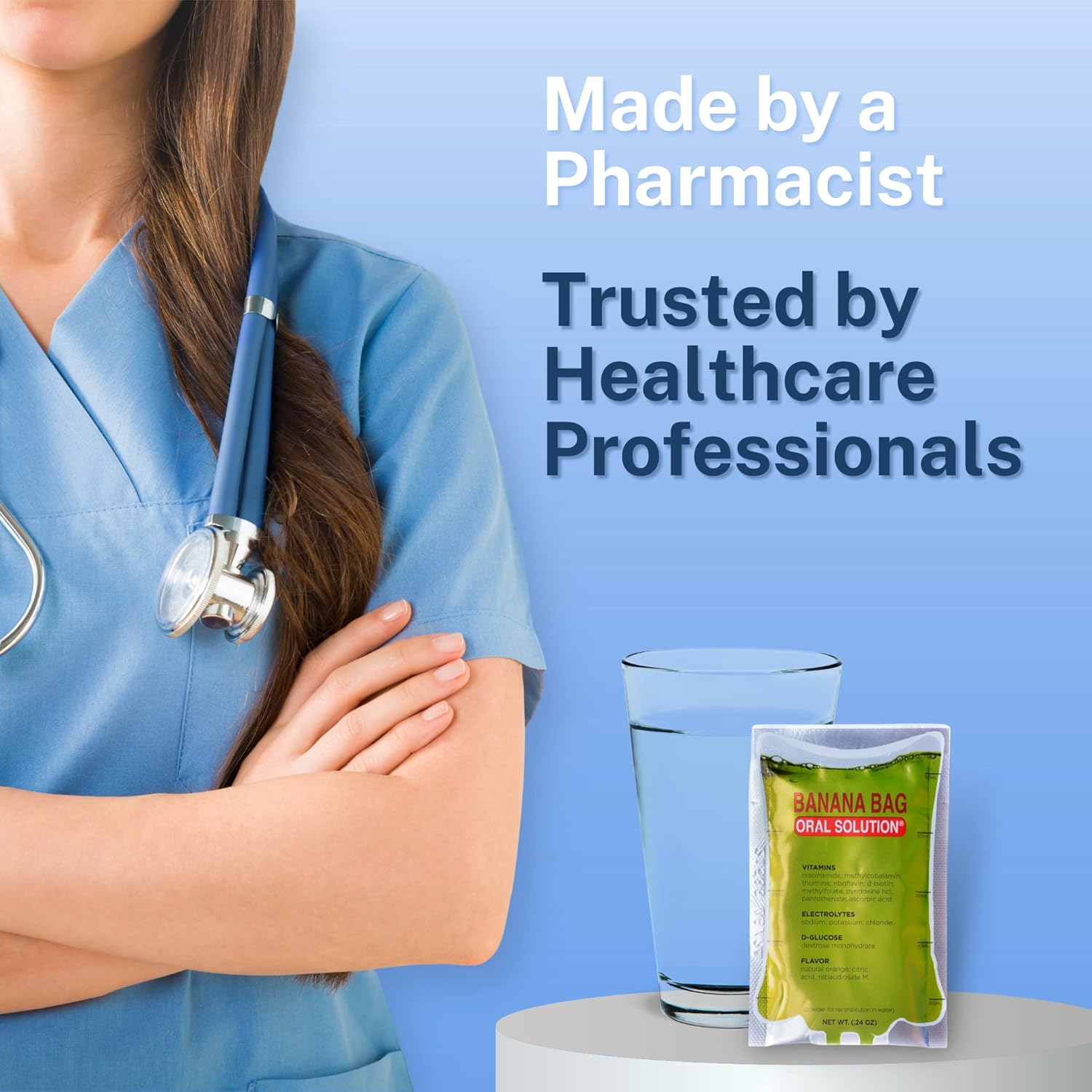 Banana Bag Solución oral paquete de electrolitos y vitaminas en polvo