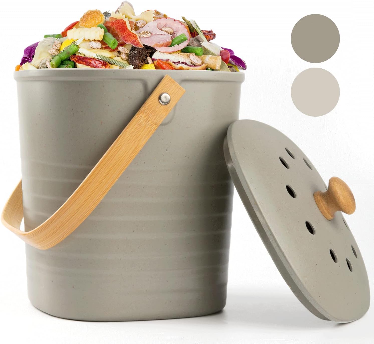 Yatmung Compost Bin, Countertop Compost Bin with Lid