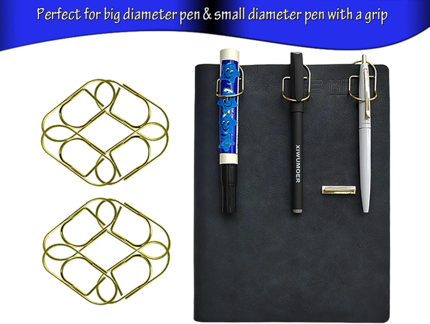 10 Pieces Self-Adhesive Pen Loop, Stainless Steel Pen Clips, Pencil Elastic Band for Notebooks, Journals, Calendars, Planners, Tablet Cases, School, Office image 3