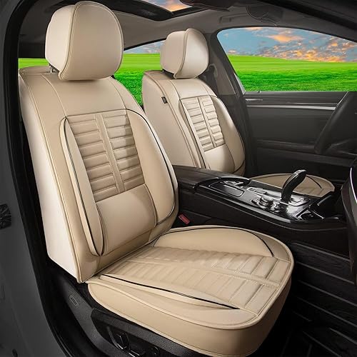 Miniatura 8 de RAWAKORW Fundas de asiento de automóvil de piel sintética para Honda Accord 2007-2017  Juego delantero personalizado con compatibilidad con bolsa de