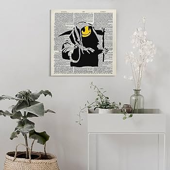 BANKSY☆ 死神 ポスター☆full colour Black☆ Amazon.co.jp: バンクシー「死神」の壁掛けアート ポスター