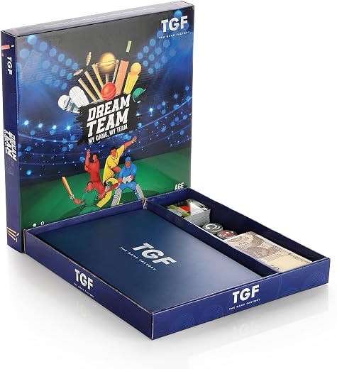 THE GAME FACTORY Dream Team - Cricket Auction Strategy Board Game IPL Style for Families Adults &amp; Kids - 2 to 4 Players - ...