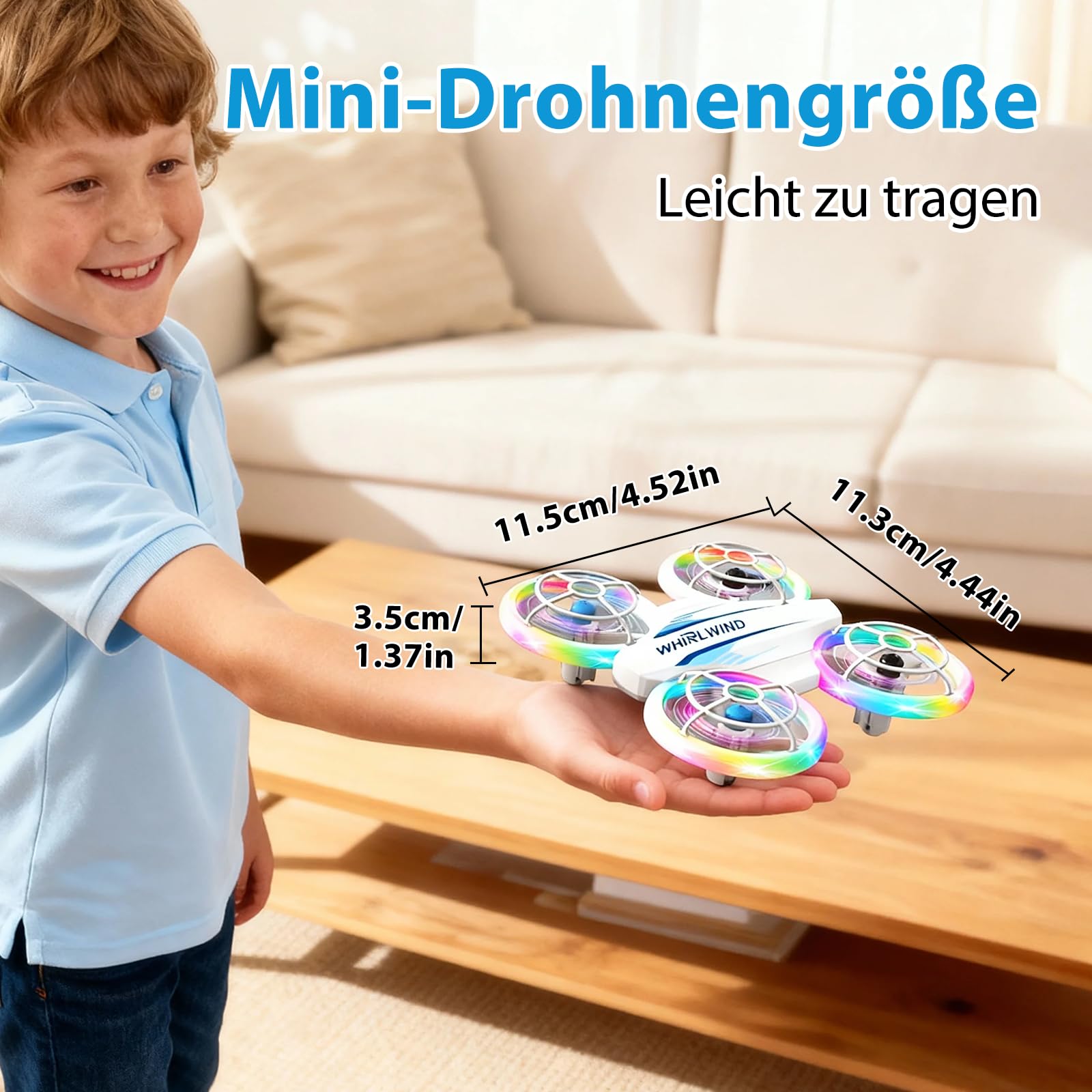 Mini Drohne für Kinder Drohne Spielzeug ab 6+ Jahre, RC Flugzeug Spielzeug Quadrocopter Drone für Kinder und Anfänger mit 3 Akkus, LED Lichter Indoor Outdoor Geschenk für Jungen Mädchen