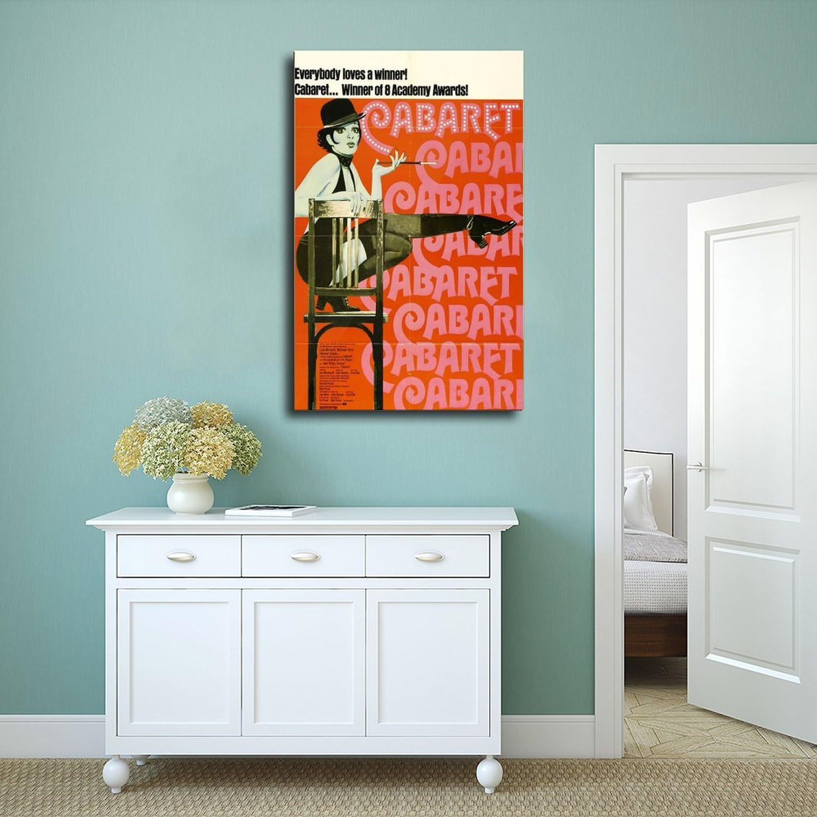 Poster su tela con stampa di cabaret del film cabaret, decorazione artistica da parete per soggiorno e camera da letto, 40,6 cm di lunghezza x 61 cm di larghezza