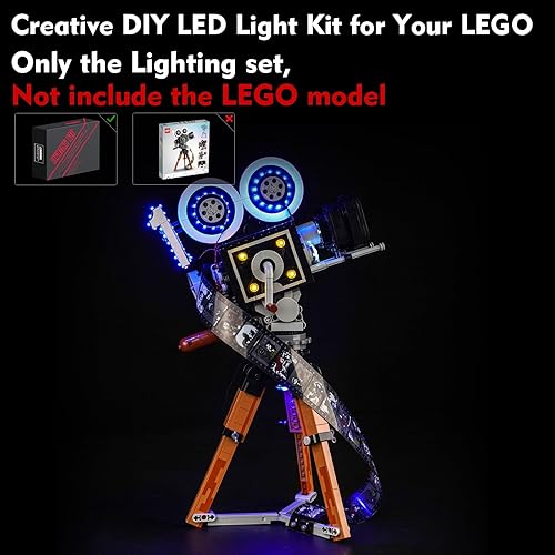 Miniatura 5 de LocoLee Kit de luz LED para cámara Lego Disney, Walt Disney Tribute 43230 Lego Polaroid, versión de control de luz, juego de iluminación compatible