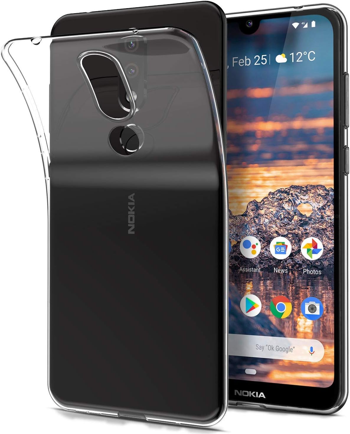 AINOYA Nokia 4.2 Case, Slim Simple Stylish Fully Protective Design shockproof Soft Gel TPU Silicone Transparent Back Cover Case for Nokia 4.2
