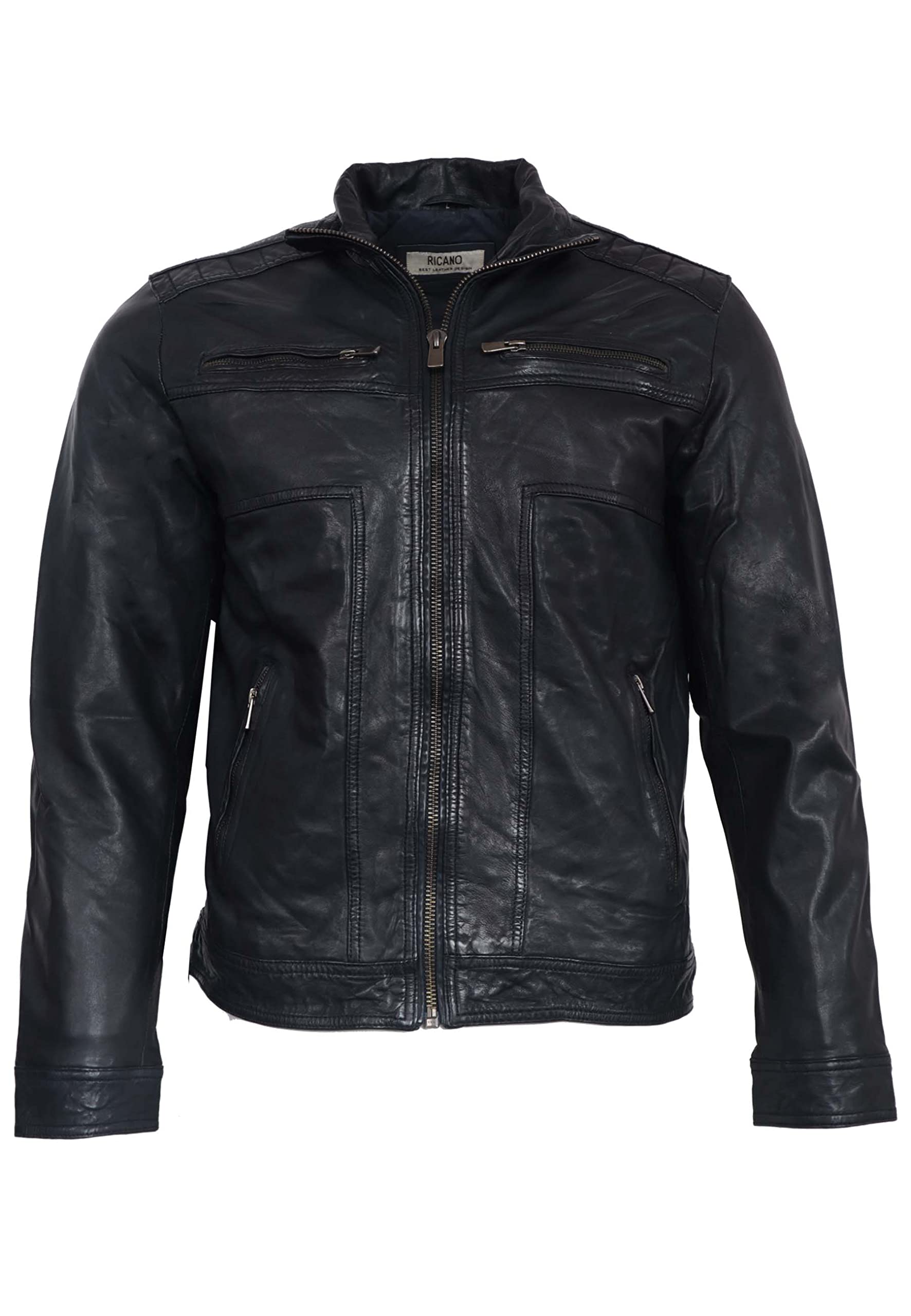 Albat Herren Bikerjacke aus Premium Lammleder