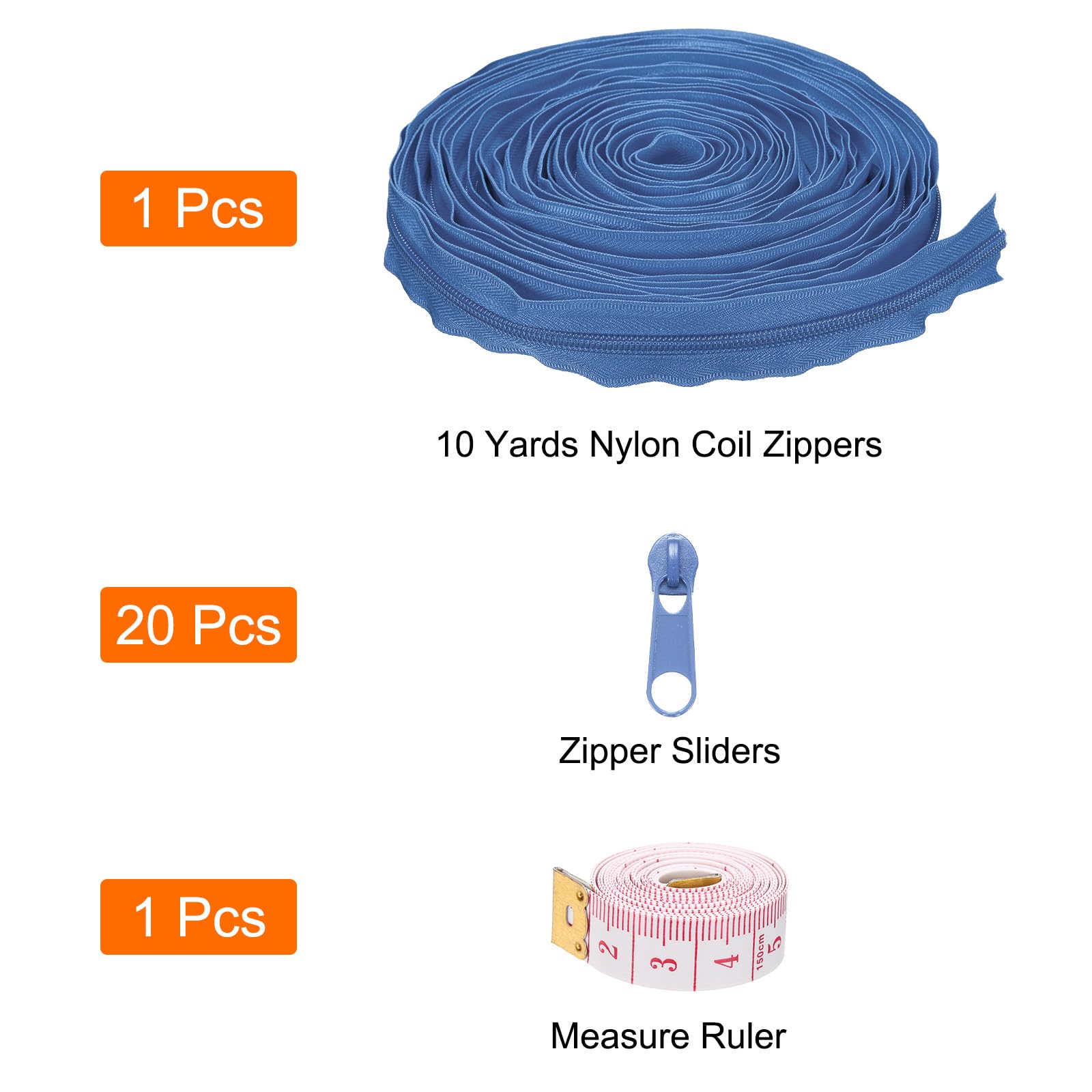uxcell #5 10 Yards Nylon Coil Zippers - Image 3