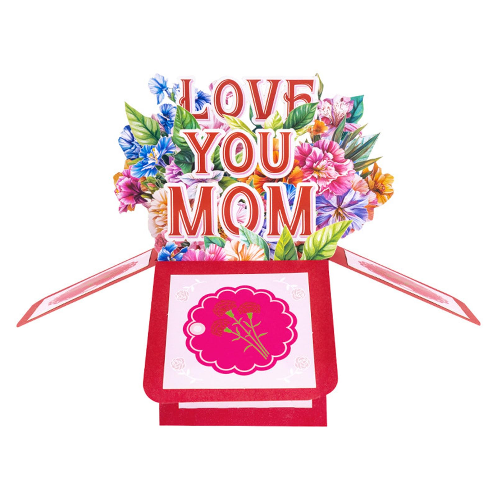 Tsophreniq Foldable Mother ' s Day Card with Blooming Roses, Envelope & Unique Celebration Present Birthday Card for Wife