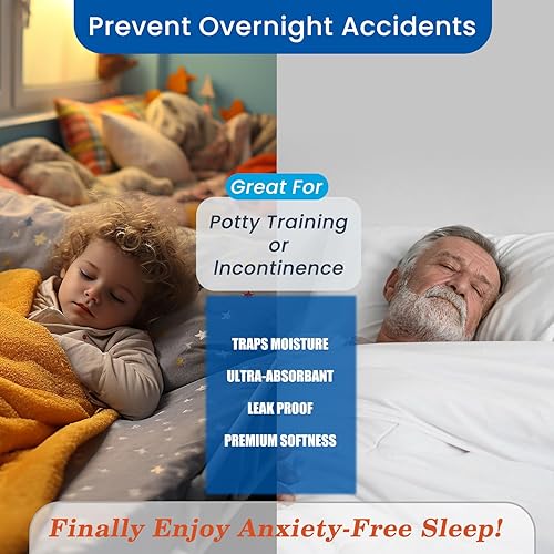 Miniatura 4 de Almohadillas de cama lavables, impermeables, lavables, súper absorción, reutilizables, almohadillas para incontinencia para niños, adultos, ancianos