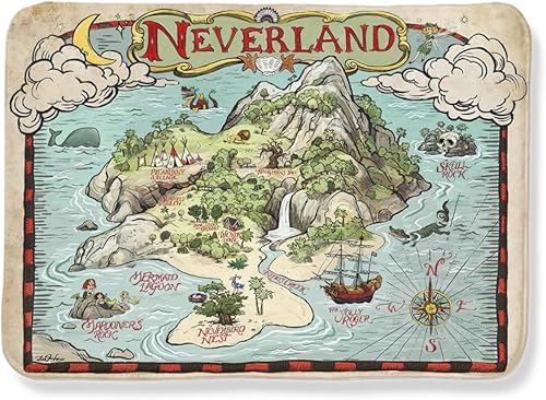 Miniatura 4 de Neverland - Alfombra antideslizante con diseño de mapa del tesoro, para interiores y exteriores, decoración del hogar, sala de estar, dormitorio,
