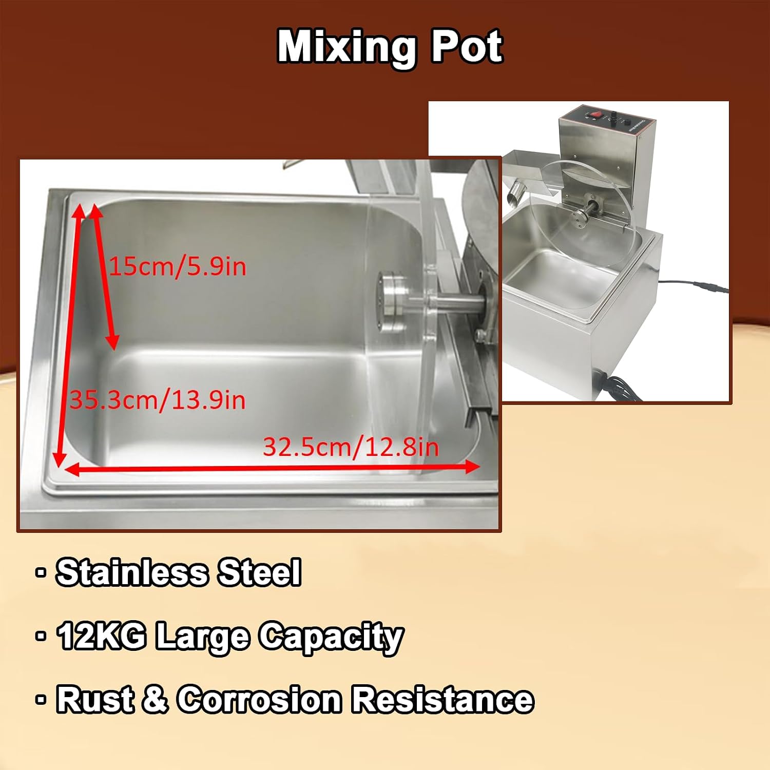 INTBUYING Electric Chocolate Melter Mixer, Chocolate Wheel Mixer Maker, Commercial Electric Melting Mixer Machine 110V for Commercial and household