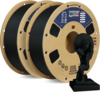 OVERTURE PLA Plus (PLA+) Filament 1.75mm, Stronger & More Durable, Professional Toughness 3D Printer Filament 1kg (2.2lbs), High Precision +/- 0.02mm, Tangle-Free (Black,2-Pack)