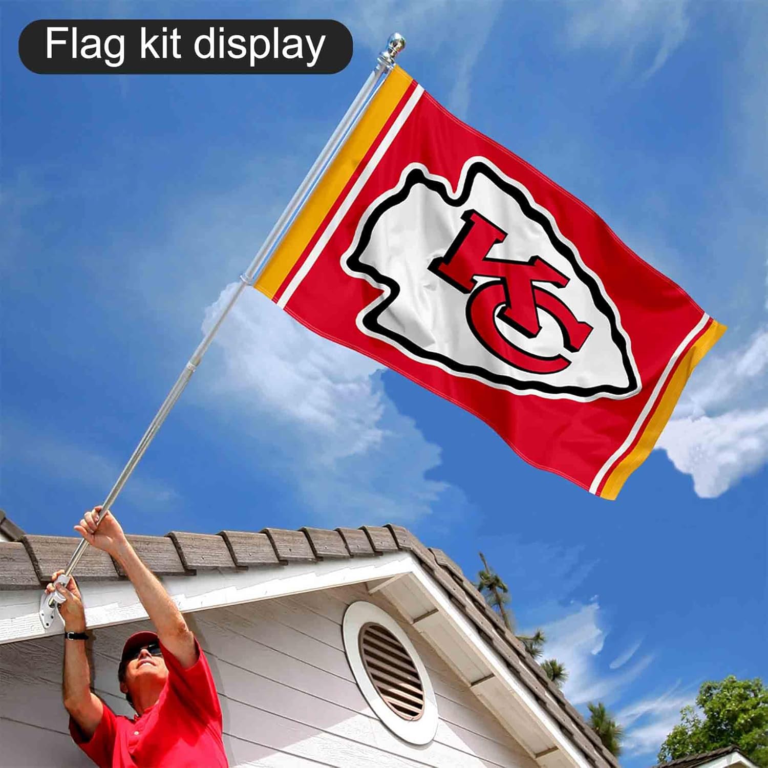 WinCraft Kansas City Chiefs Flag Pole and Bracket Kit