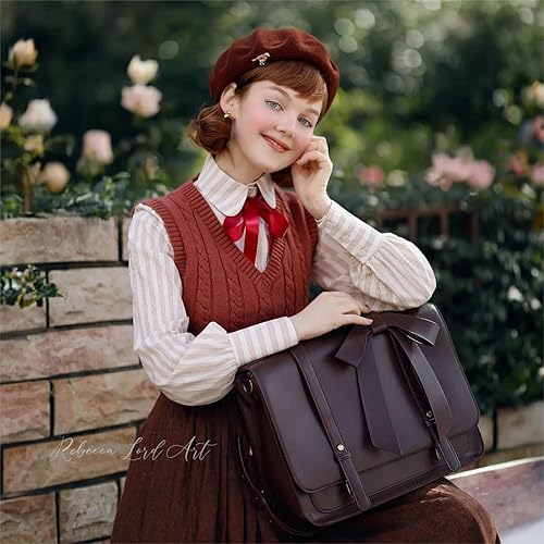 Miniatura 2 de ECOSUSI Maletín para mujer, mochila de mensajero de cuero sintético de 14 pulgadas, bolsa para computadora portátil, bolsa para computadora, para