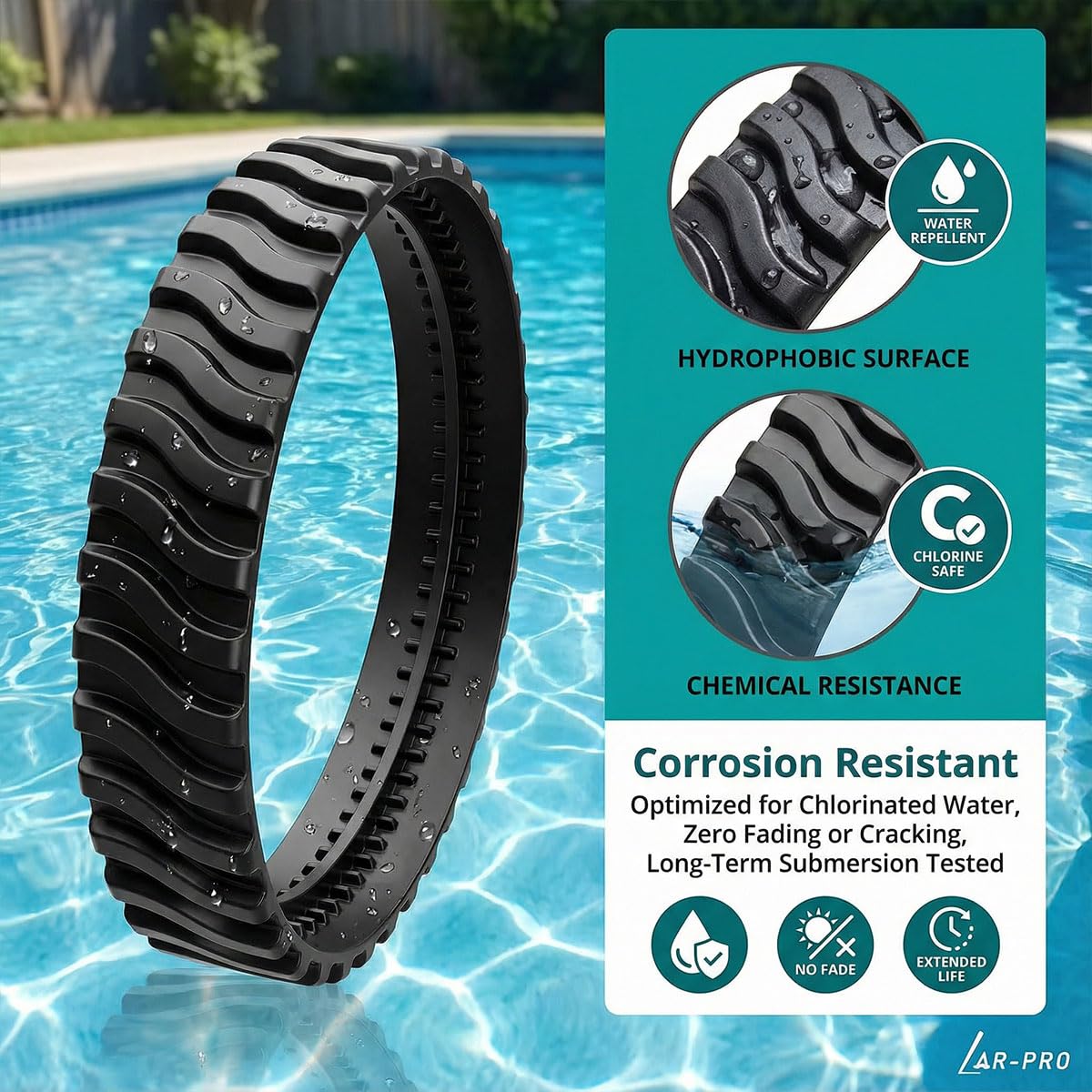 Courroie d'Entraînement de Chenille de Rechange Compatible avec Zodiac Mx8 Mx6 Baracuda pour Nettoyage de Piscine
