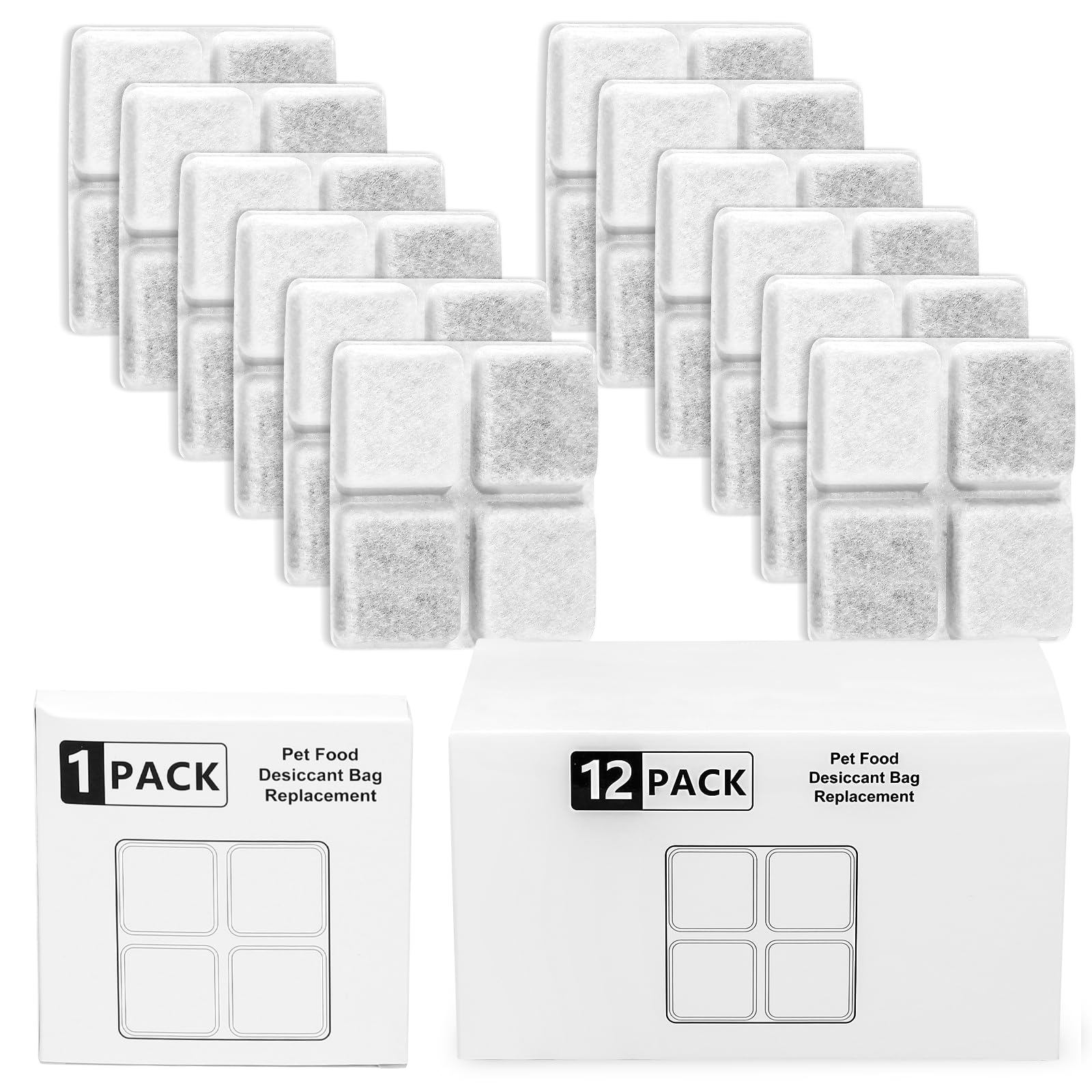 12-Pack Pet Food Desiccant Bag, Compatible with Petlibro Automatic Dog Feeders for PLAF001, PLAF002, PLAF101, PLAF005, PLAF006, PLAF103, PLAF203, Desiccant Bags Keep Pet Food Dry and Fresh