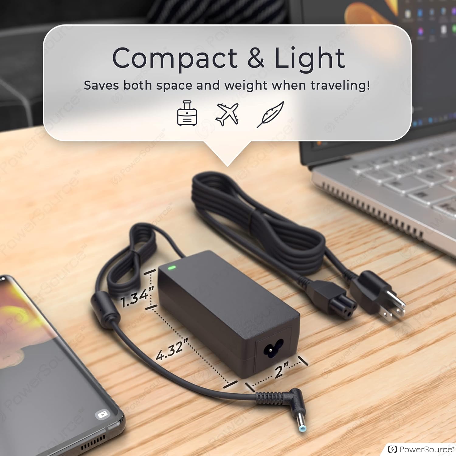 PowerSource 45W UL Listed 14 Ft Extra Long AC-Adapter-Charger for HP 741727-001 741553-850 740015-001 740015-002 HSTNN-DA40 740015-003 740015-004 HSTNN-CA40 854054-002 Laptop Power-Supply-Cord : Electronics