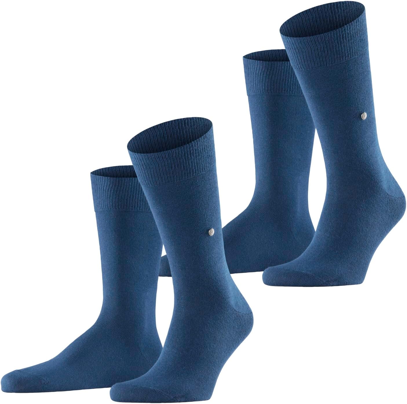 BurlingtonNavy Everyday Combed Cotton 2-Pack Mid-Calf Socks for Men, 40-46, 2 Count, Blue, Anthracite