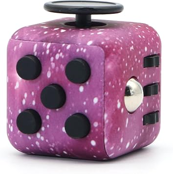 Fidget Cube Stress Anxiety Pressure Relieving Toy Great for Adults and Children[Gift Idea][Relaxing Toy][Stress Reliever][Soft Material] Starry Purple