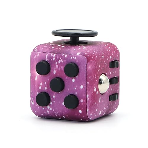 Appash Fidget Cube Stress Anxiety Pressure Relieving Toy great for Adults and Children[Gift Idea][Relaxing Toy][Stress Reliever][Soft Material] (Starry Purple) - Starry Purple