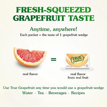True Grapefruit 500ct (Pack of 1) - Water Enhancer - Bulk Dispenser - 0 Calorie Drink Mix Packets for Water - Sugar Free Grapefruit Flavoring Powder Packets