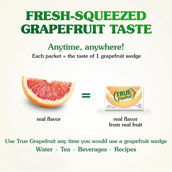 True Grapefruit 500ct (Pack of 1) - Water Enhancer - Bulk Dispenser - 0 Calorie Drink Mix Packets for Water - Sugar Free Grapefruit Flavoring Powder Packets