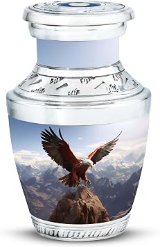 Sovereign of The Mountain Skies, Small Keepsake Urns, Cremation Keepsake Urns, Urns for Human Ashes Adult Mall & Female, Mini Keepsake Funeral Urn 3