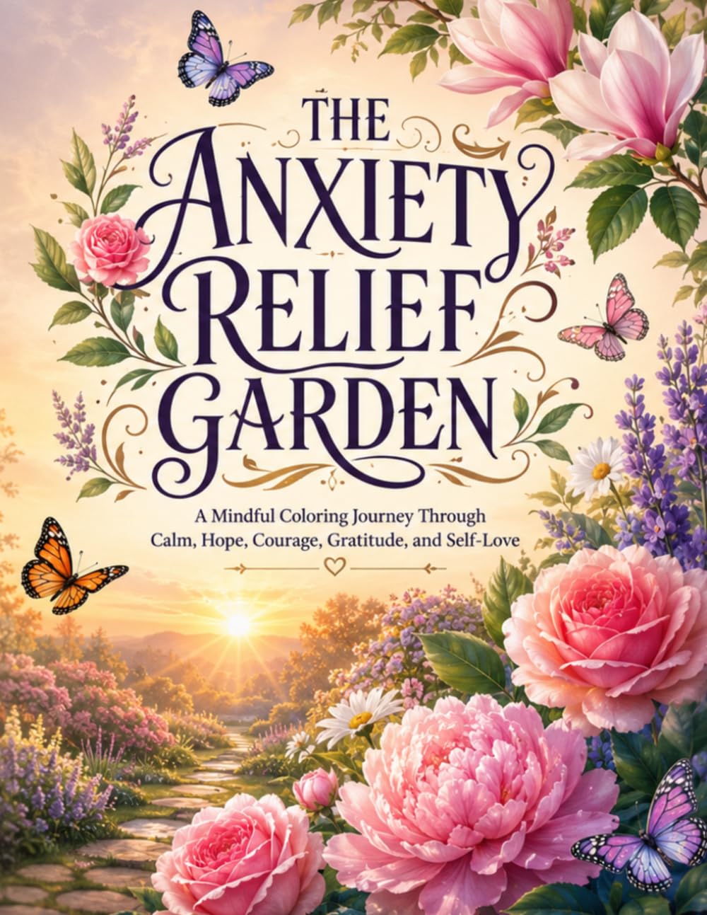 The Anxiety Relief Garden: A Mindful Coloring Journey Through Calm, Hope, Courage, Gratitude, and Self-Love (The Gentle Moments Collection)
