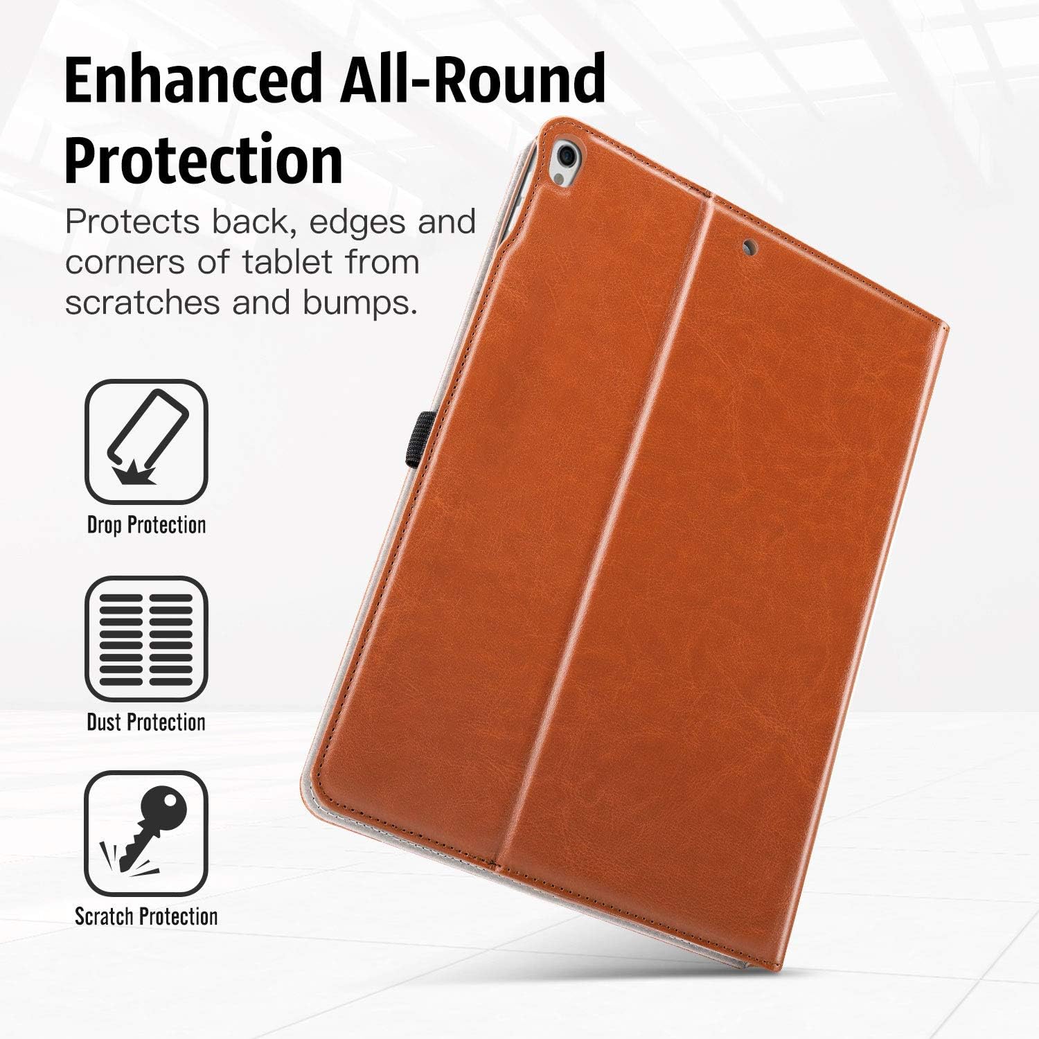 MoKo Case Fit New iPad Air (3rd Generation) 10.5" 2019/iPad Pro 10.5 2017 - Slim Folding Stand Folio Cover Case with Auto Wake/Sleep and Document Card Slots, Multiple Viewing Angles - Brown