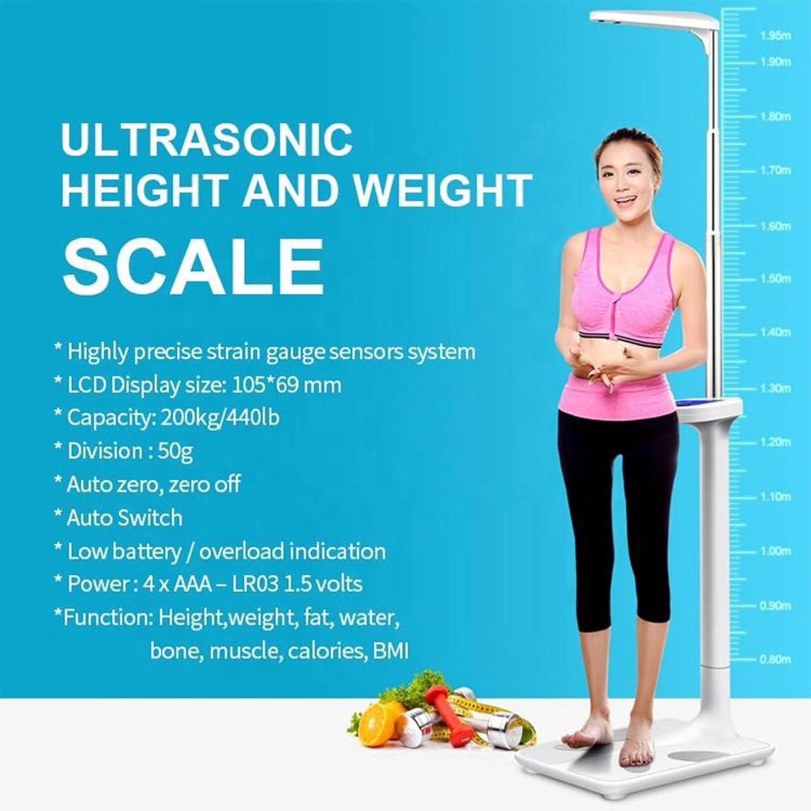Báscula De Peso Corporal, Báscula Digital Profesional Para Médico, Báscula Digital De Altura Ultrasónica Con Báscula De Gimnasio De Composición Muscular Bluetooth, Para Instituciones Médicas