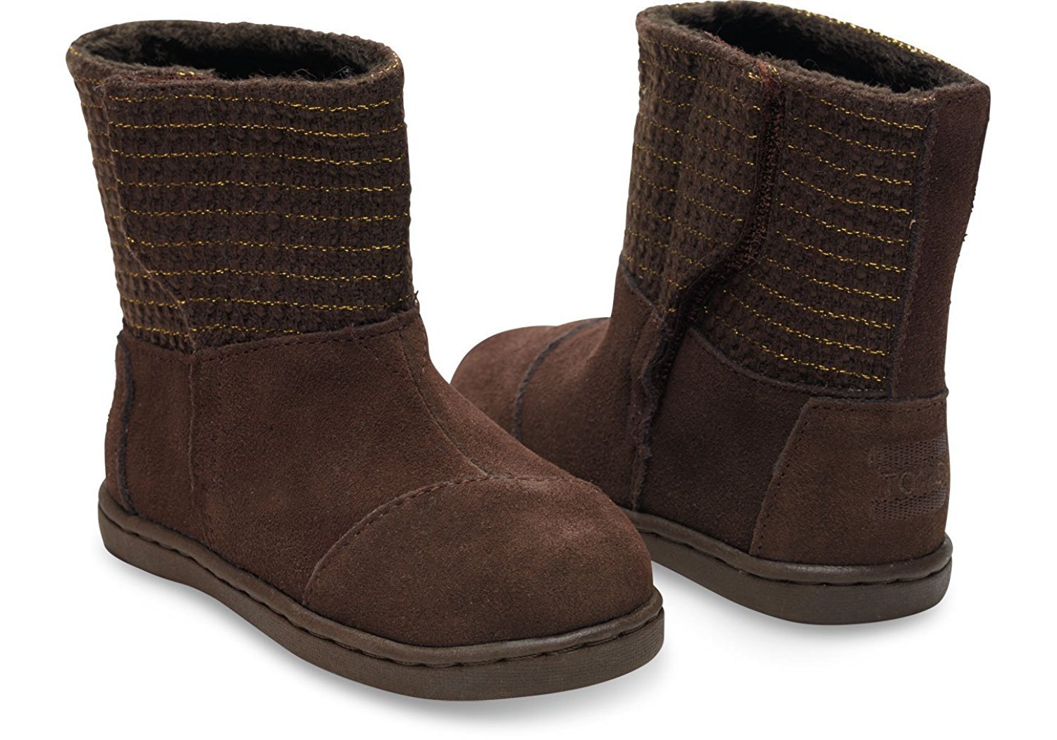 TOMS Kids Unisex Suede Metallic Chocolate Suede Nepal Boot Tiny 5