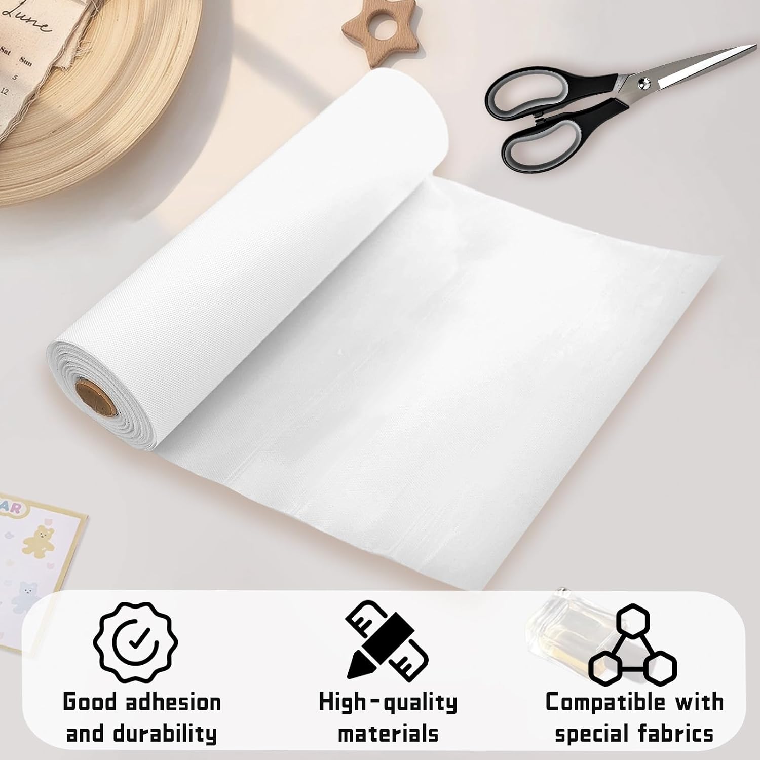 10 Ft x 12.4 Inch Hot Fix Transfer Tape, Rhinestones Transfer Film Paper Roll - 0.3mm Thick, Ideal for DIY Rhinestone Pattern Positioning on Clothes, Fabric & Craft Decorations