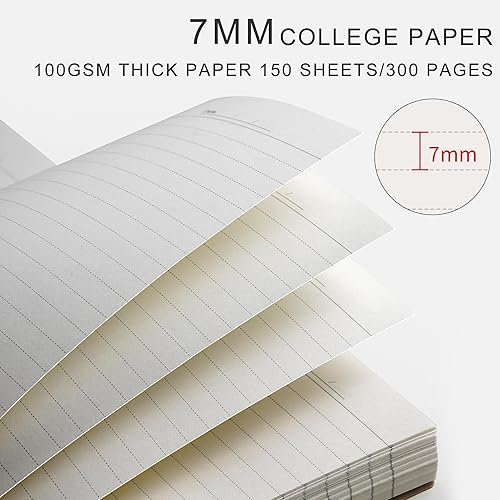 Miniatura 3 de AHGXG Cuaderno de espiral con rayas universitarias, cuaderno de espiral de 8.5 x 11 pulgadas, tamaño A4, diario rayado de 300 páginas, papel grueso