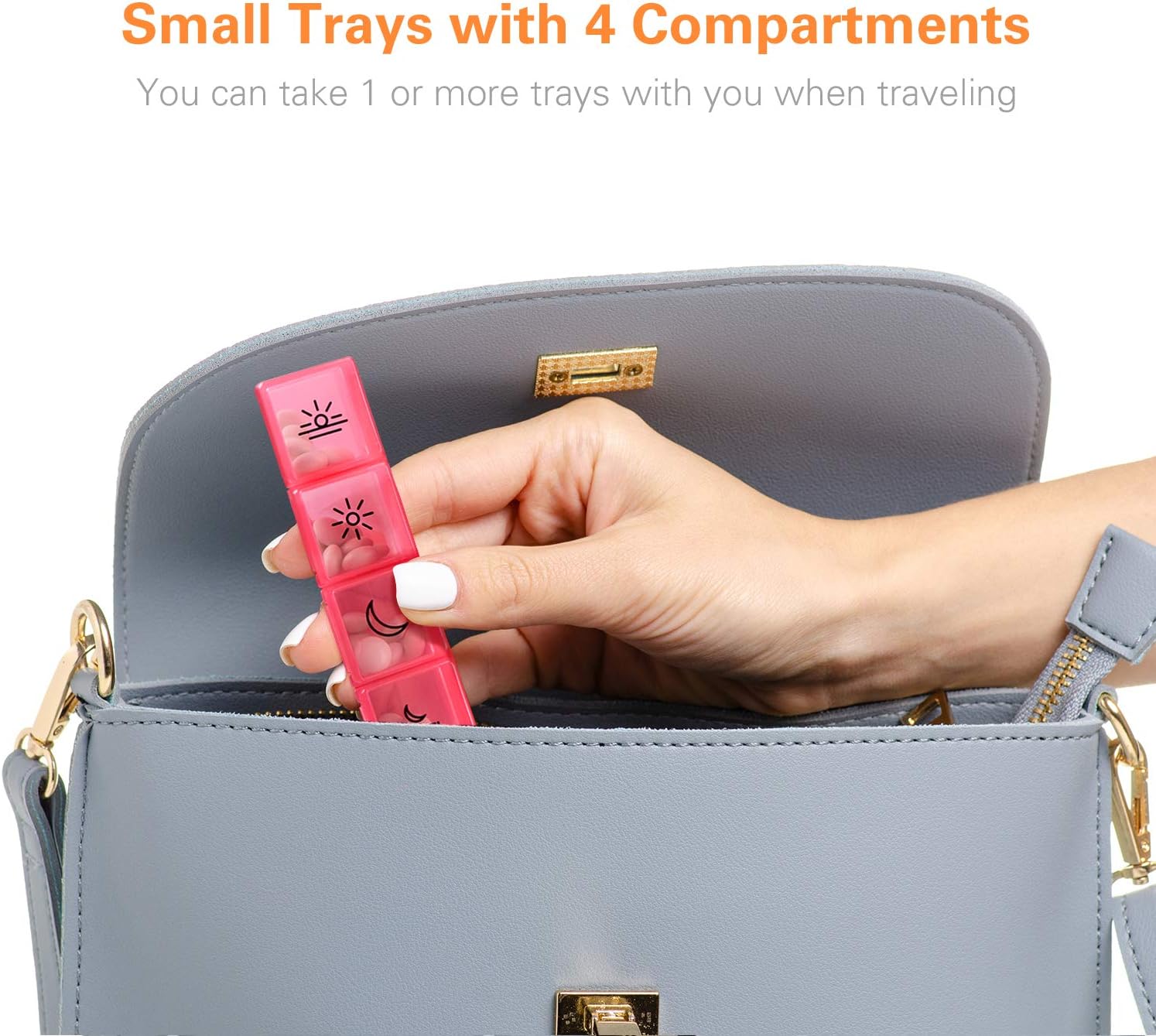 Tablet Box 7 Days, Pill Box 7 compartments - Black