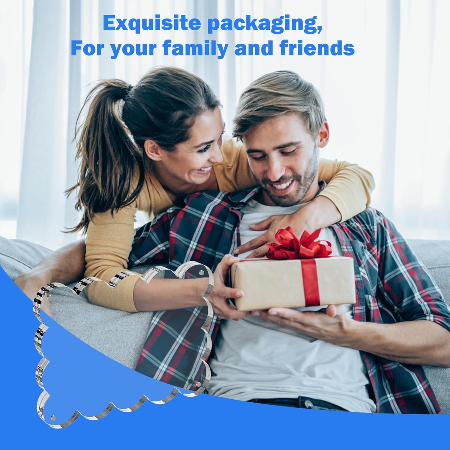 5x7 Inches Scalloped Acrylic Picture Frame,Clear Magnetic Picture Frame for Wedding，Double Sided Frameless Photo Frames for Desktop Free Standing - Image 7