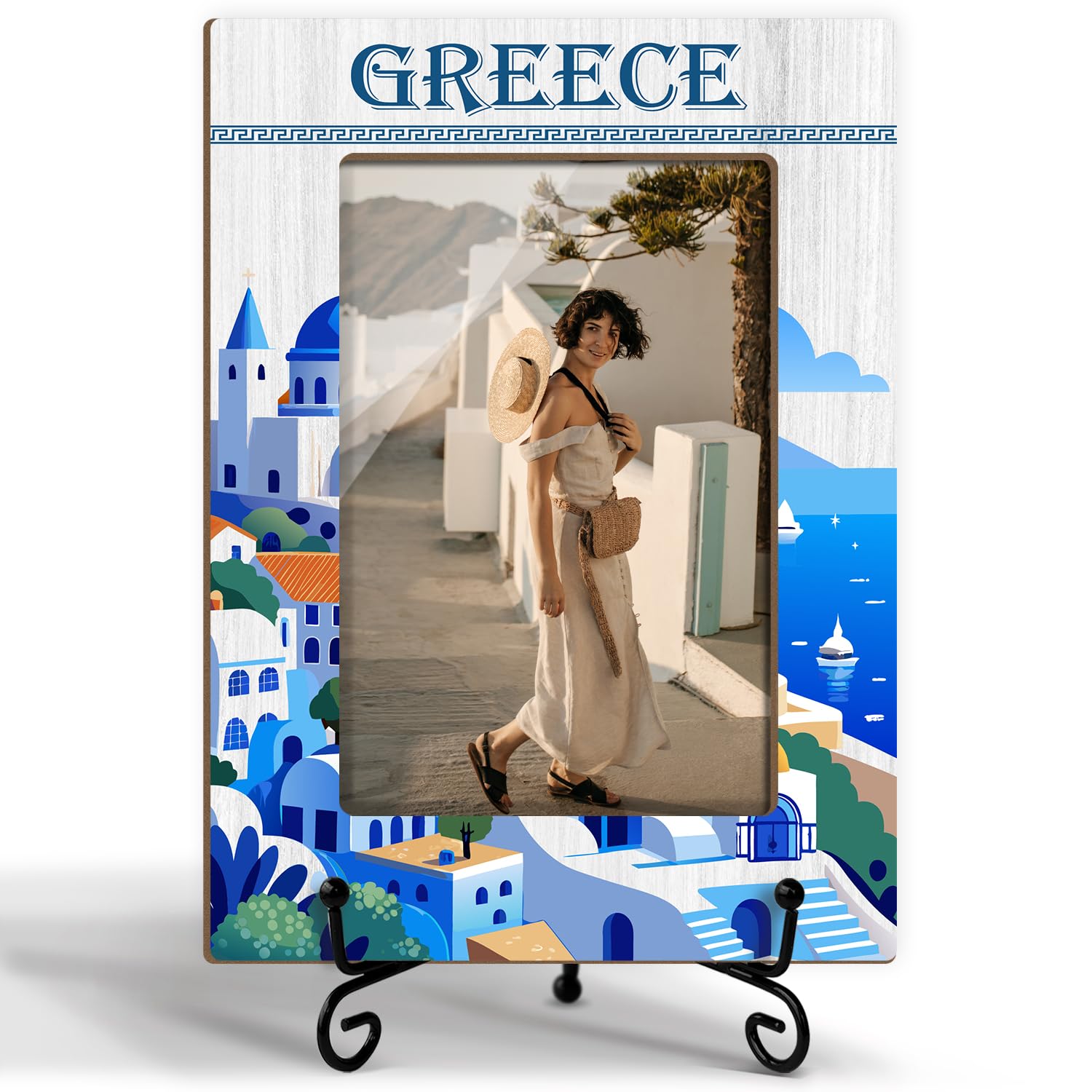 Cadre photo de voyage en Grèce : le cadeau de lune de miel idéal pour couples