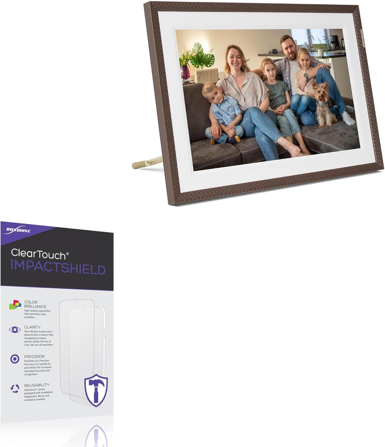 BoxWave Screen Protector Compatible with ARZOPA D10 Smart Photo Frame - ClearTouch ImpactShield (2-Pack), Impenetrable Screen Protector Flexible Film