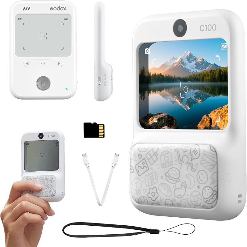 Godox C100 Lo-Fi Digital Camera with Light Meter & Transparent Viewfinder | Screen-Free Shooting, Transparent Viewfinder, Built-In Light Meter, 2MP Lo-Fi Photos& 65g Pocket Design（with TF Card）