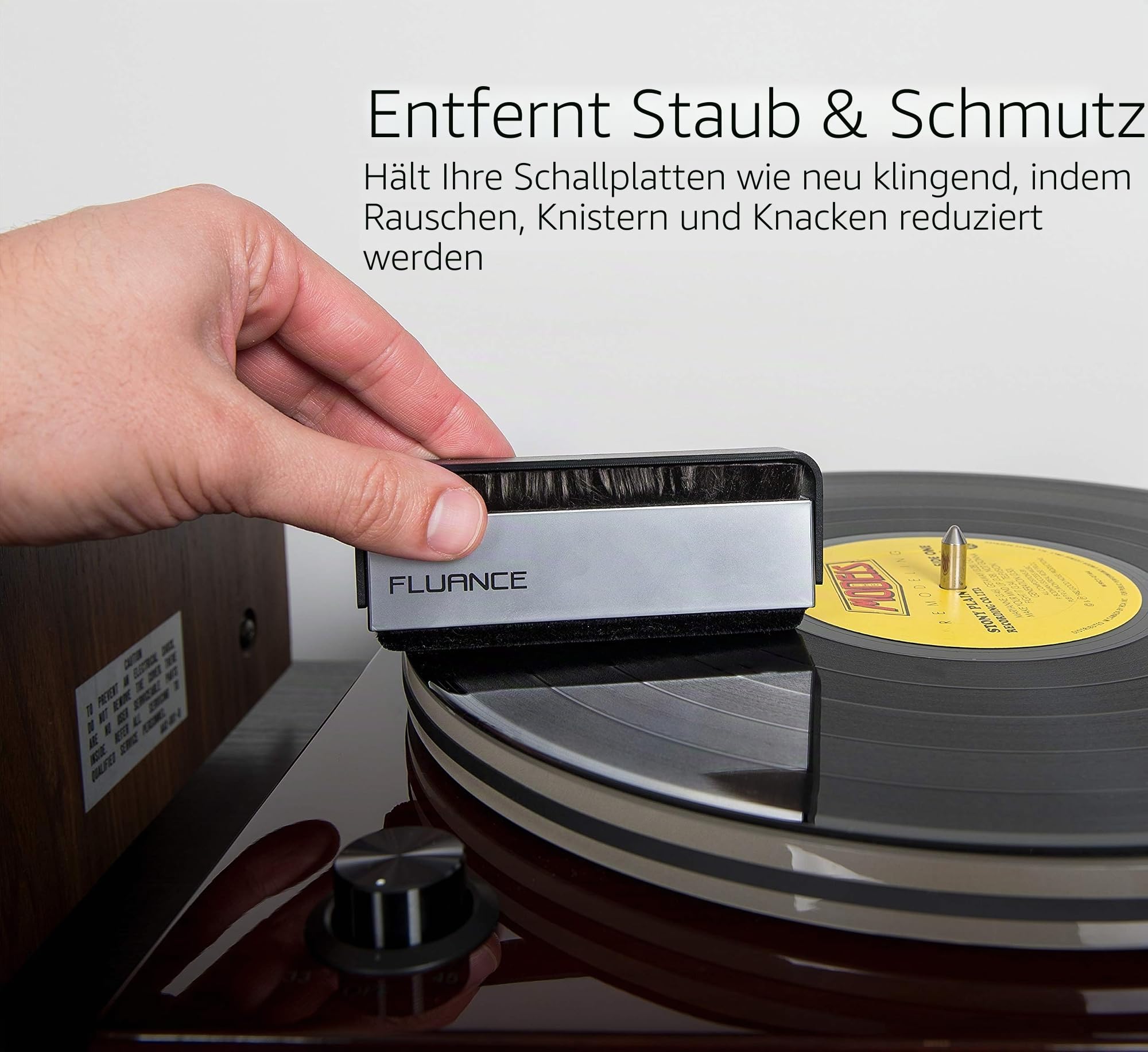 Fluance Reinigungsset für Schallplatten und Eingabestift, mit 2-in-1 antistatischer Kohlefaser und weicher Samt-LP-Bürste und Eingabestift-Bürste (VB52)