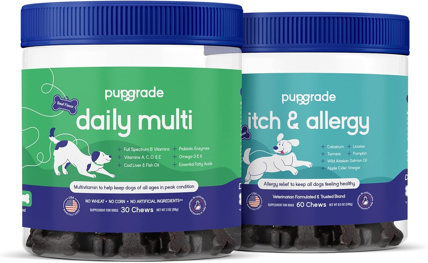 PupGrade 2Pack Daily Multivitamin and Itch & Allergy