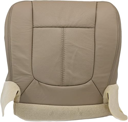 2013 2014 compatible con Ford F250 Lariat cubierta de asiento de cuero perforada inferior del lado del conductor TAN