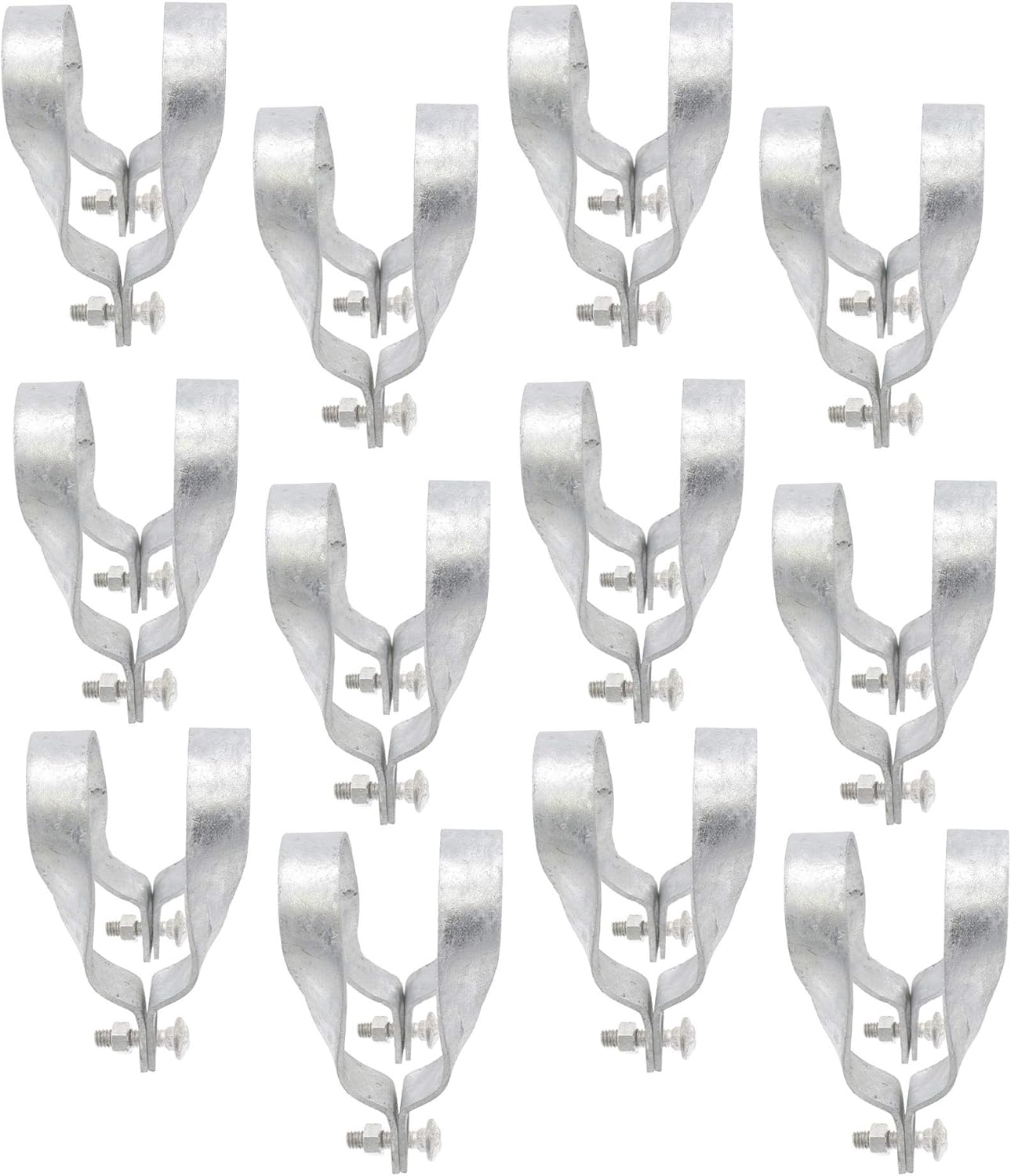 Cross-Connector (Purlin Bracket) for Greenhouse - Galvanized Steel (12 Pack w/Bolts) (1 7/8" x 1 3/8")