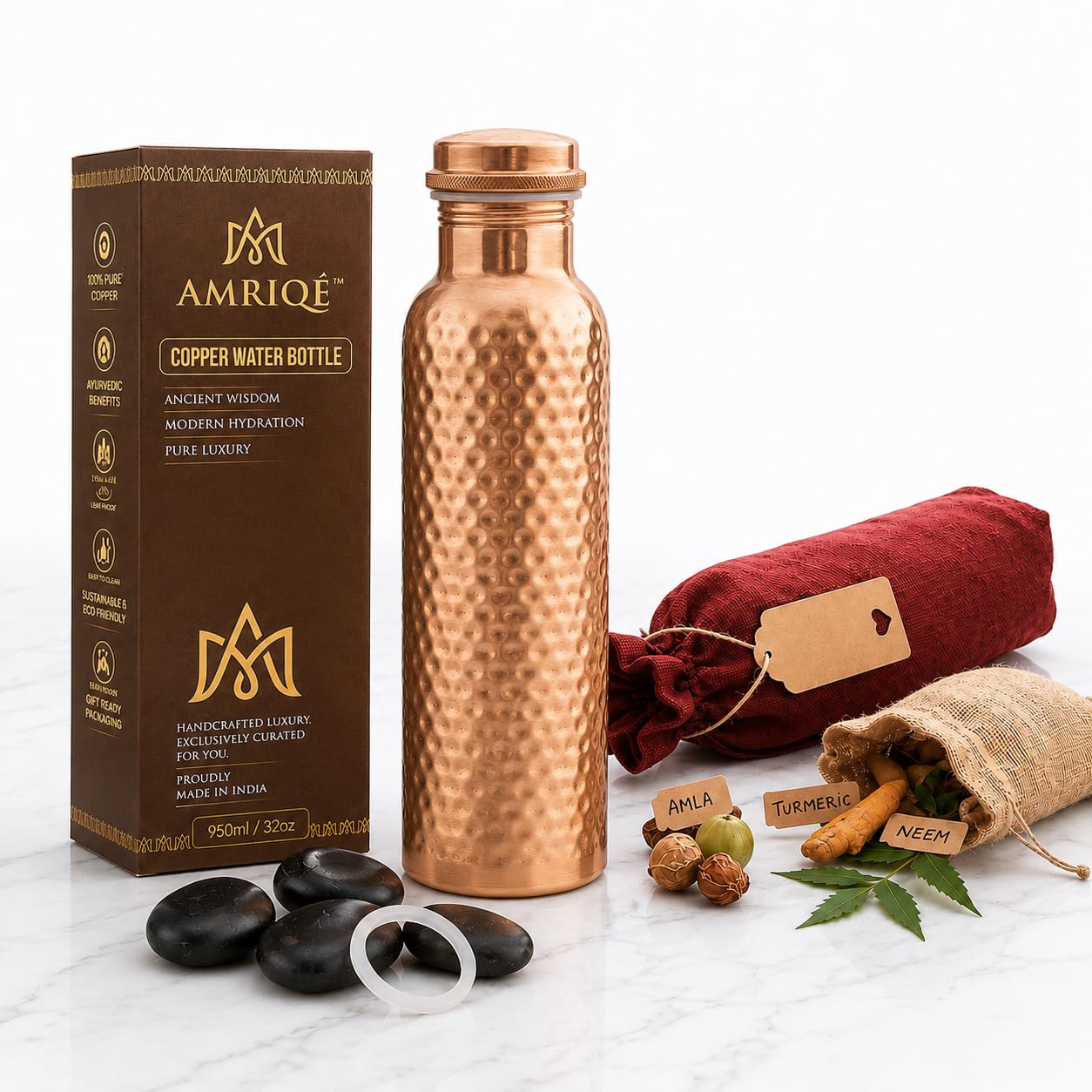 Photo 1 of AMRIQ? Pure Copper Water Bottle, 32 oz