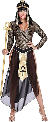Dreamgirl Disfraz de reina egipcia Cleopatra para mujer, disfraz de Halloween de la reina Cleo