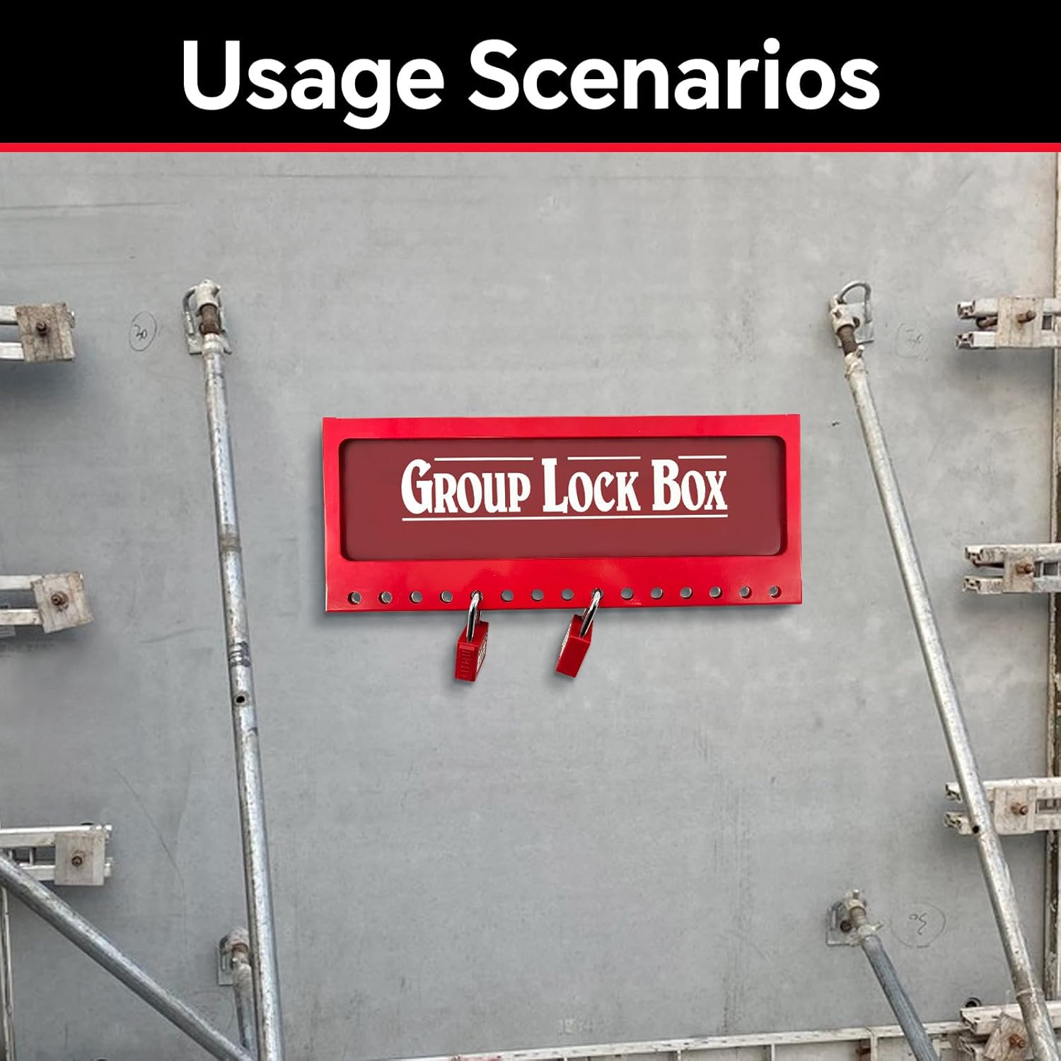 Lockout Tagout Lock Red Box Portable Group Loto Box Kit Safety Padlock Box 1Pack for Lock Out Tag Out Station