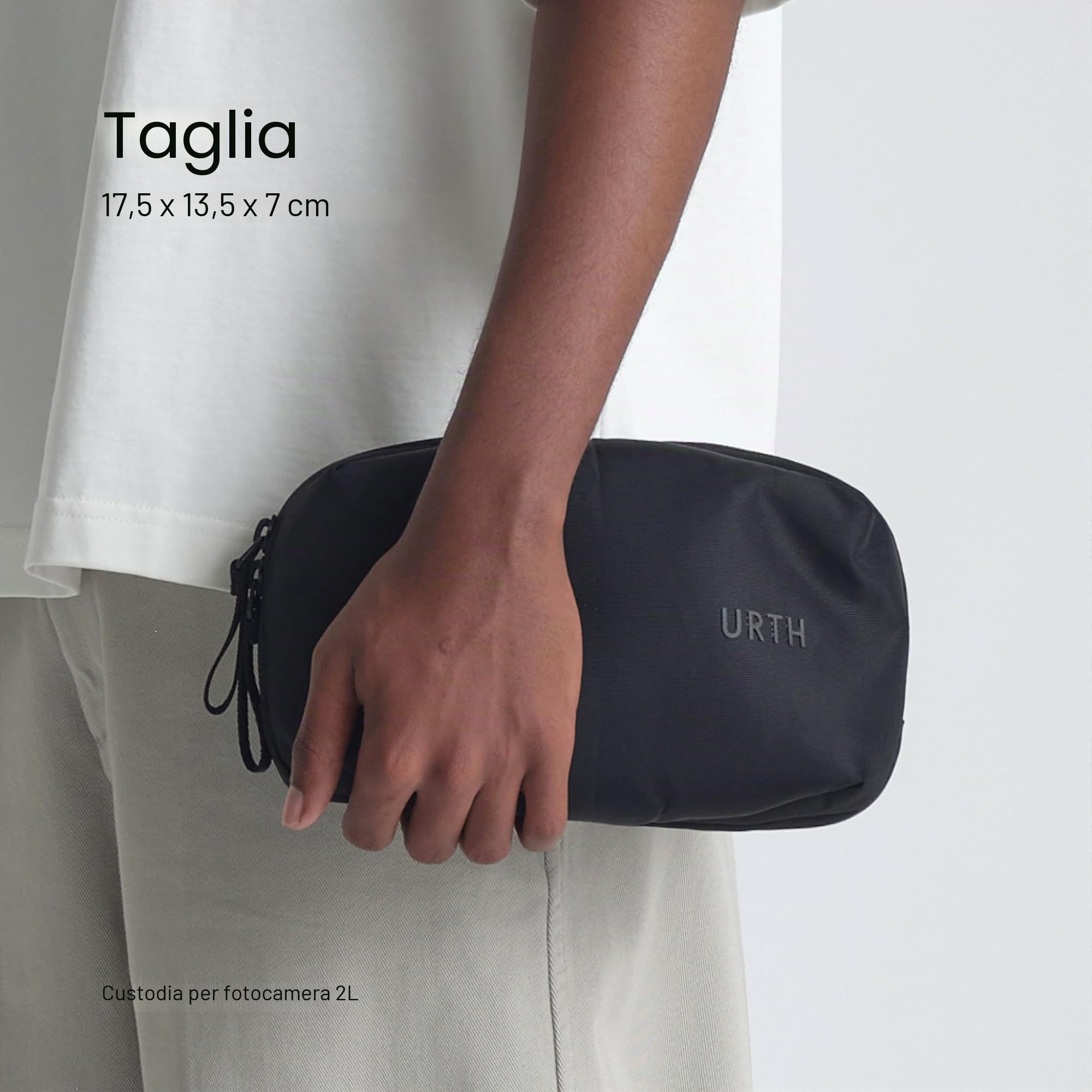 Urth Zeolite Tech Organiser – Borsa da Viaggio per Elettronica Resistente all'Acqua, Borsa Organizzatrice Riciclata per Cavi, Caricatore, Telefono, Accessori per Fotocamera in Beige