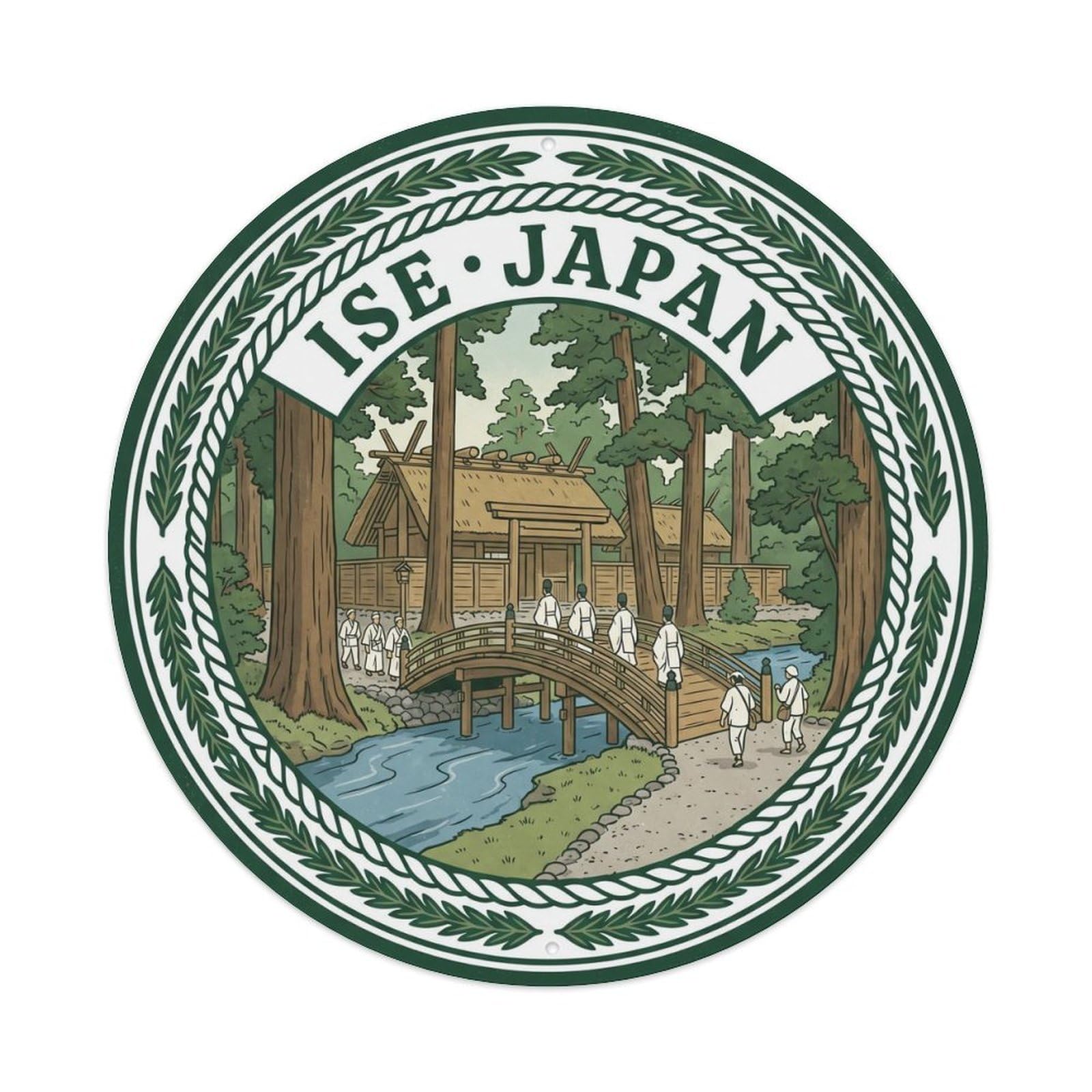 Ise Jingu Inner Shrine Cypress Forest Temple Travel Metal Tin Sign