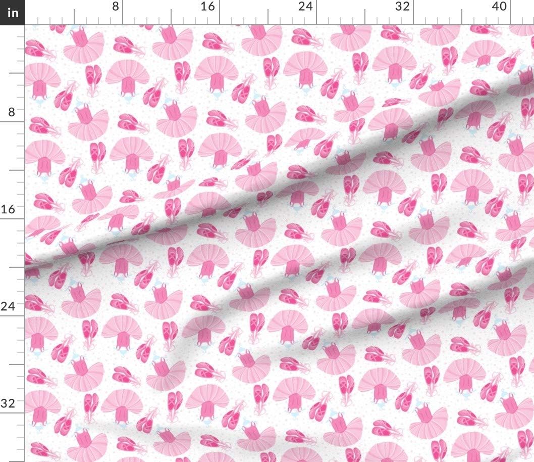 Spoonflower Fabric - Ballerina Tutu Pink Girl Ballet Nursery Printed on Petal Signature Cotton Fabric by The Yard - Sewing Quilting Apparel Crafts Decor